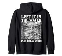 Woodcut Left It In The Water Matthew 28:19 Zip Hoodie