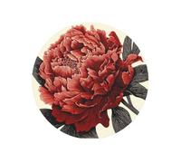 Woodcut Of Peony Vintage Round Magnetic Fridge Magnets For Kitchen Durable With Enduring Magnetism