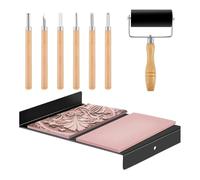 Woodcut Printing Kit, Block Printing Carving Tools, Linocut Cutting Set with Pen | Block Printing Stamp Making Tool Kit