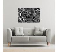 woodcut style on the subject of human soul (Canvas Print) / 152 x 101 x 4cm Benjamin Tate Design Natural One Size