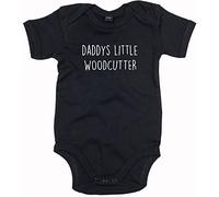 Woodcutter Baby Body Suit Daddys Little Newborn Babygrow Black with White Print 0-3 Months