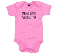 Woodcutter Baby Body Suit Daddys Little Newborn Babygrow Pink with Black Print 9-12 Months