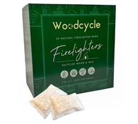 Woodcycle Natural Firelighter Bags - Environmentally Friendly Fire Starters for BBQ's, Stoves, Pizza Ovens, Camp Fires, Chimeneas and Safe for Charcoal Cooking (50)