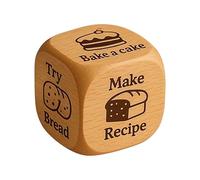 Woodden Baking Dice Funny 6 Sided Baking Decision Dice, Engraved Wooden Cooking Activity Dices Kitchen Dices For Parties, Bakeries, Family Celebrations, Dates 5 X 5 Cm