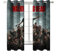 Woode Drapes for Bedroom, The Walking de.ad Curtains for Room with Grommet, Thermal Insulated and Noise Reduction Curtain, 2 Panels-A01||W140 cm x H100 cm