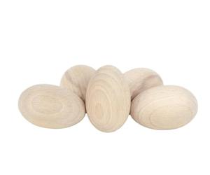 Woode World - 5x Large Wooden Eggs solid decoupage plain clean craft decorate 65 x 45mm - The size of the Duck Egg or Big Chicken Egg - Great for Easter