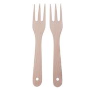 WooDeeDoo (2 Pack Blank Wooden Fork | 28 cm (11") Long Beechwood Flat Turner With Hole BBQ Kitchen Cooking Baking Mixing Eco-friendly Utensils | Ideal for Decorating Arts Craft