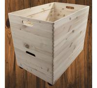 Woodeedoo 2-Tier Extra Large Deep Open Top Wooden Storage Boxes With Wheels And Stackable Crate Home Organiser 59.5X39.5X51.5Cm
