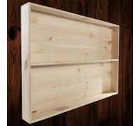 Woodeedoo 2 Tier Large Wooden Spice Rack Wall Mounted Display Shelf Unfinished Pine For Kitchen Or Craft Use 55 X 5 X 37 Cm