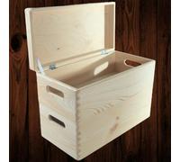 Woodeedoo 2 Tier Long Wooden Storage Box Set With Lid And Handles For Narrow Shelf Cupboard Or Utility Use 40 X 20 X 27.5 Cm