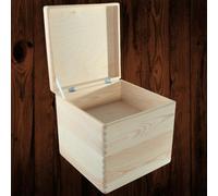 Woodeedoo 2 Tier Square Wooden Box Set With Lid Stackable Cube Crate Storage For Bedside Entryway Modular Home Use 30X30X27.5Cm