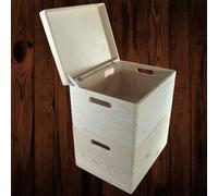 Woodeedoo 2 Tier Wooden Storage Box Set Lid Handles Large Deep Stackable Crates Utility Floor Unit Modular Tower 40 X 30 X 45 Cm