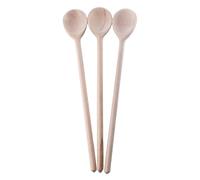 WooDeeDoo (3 Pack Long Narrow Blank Wooden Spoon | 29 cm (11") Long Beechwood Turner Kitchen Cooking Baking Mixing Non-Stick Pan Eco-friendly Utensils | Ideal for Decorating Arts Craft