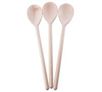 WooDeeDoo (3 Pack Regular Blank Wooden Spoon | 30 cm (12") Long Beechwood Turner Kitchen Cooking Baking Mixing Non-Stick Pan Eco-friendly Utensils | Ideal for Decorating Arts Craft