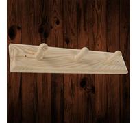 Woodeedoo 3 Peg Wooden Coat Hook Wall Mounted Natural Pine Rack Rail For Wall Door Unpainted Storage Hanger 28 X 6 X 5.5 Cm