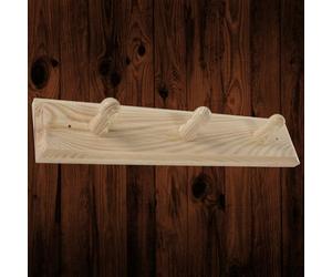 Woodeedoo 3 Peg Wooden Coat Hook Wall Mounted Natural Pine Rack Rail For Wall Door Unpainted Storage Hanger 28 X 6 X 5.5 Cm