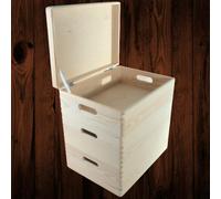 Woodeedoo 3 Tier Large Wooden Box Set With Lid And Handles Stackable Wide Storage Crates Shelf Desk Entryway 40 X 30 X 40.5 Cm