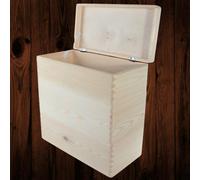 Woodeedoo 3 Tier Long Wooden Storage Box Tower With Lid For Desk Organisation Cabinet Inserts Or Narrow Shelf Use 40X20X40.5 Cm