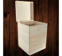 Woodeedoo 3 Tier Square Wooden Storage Box Tower With Lid Stackable Cube Unit Entryway Bedside Room Organisation 30X30X40.5 Cm