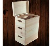 Woodeedoo 3 Tier Stackable Wooden Storage Crates With Lid And Handles For Desk Wardrobe Craft Or Utility Use 30 X 20 X 40.5 Cm