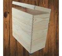 Woodeedoo 3 Tier Wooden Storage Unit With Lid Wheels Stackable Crates Narrow Pine Organiser Utility Bathroom 40 X 20 X 45 Cm