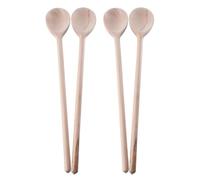 WooDeeDoo (4 Pack Long Narrow Blank Wooden Spoon | 29 cm (11") Long Beechwood Turner Kitchen Cooking Baking Mixing Non-Stick Pan Eco-friendly Utensils | Ideal for Decorating Arts Craft