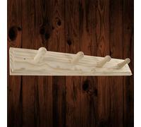 Woodeedoo 4 Peg Wooden Coat Hook Wall Mounted Natural Pine Unpainted Hook Rail Hanger For Wall Or Door 37 X 6 X 5.5 Cm
