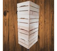 Woodeedoo 4-Tier Deep Wooden Crate With Wheels Stackable Pine Storage Box Unfinished Container Tools Organiser 39.5X29.5X85Cm