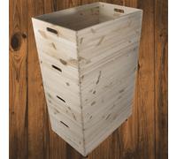 Woodeedoo 4-Tier Extra Large Deep Open Top Wooden Storage Boxes With Wheels And Stackable Crate Home Organiser 59.5X39.5X97.5Cm