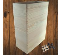 Woodeedoo 4 Tier Narrow Wooden Crate Storage Tower With Seamless Pine Sides On Wheels Stackable Boxes For Home Use 40X20X57.5 Cm