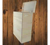 Woodeedoo 4 Tier Wooden Storage Tower Lid & Wheels Stackable Crates Tall Slim Pine Organiser Kitchen Office Craft 40X20X58 Cm