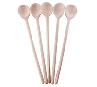WooDeeDoo (5 Pack Long Narrow Blank Wooden Spoon | 29 cm (11") Long Beechwood Turner Kitchen Cooking Baking Mixing Non-Stick Pan Eco-friendly Utensils | Ideal for Decorating Arts Craft