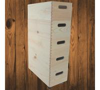 Woodeedoo 5 Tier Narrow Wooden Crate Tower On Wheels Stackable Storage Boxes Bathroom Kitchen Organisation 40 X 20 X 70.5 Cm