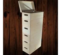 Woodeedoo 6 Tier Long Wooden Storage Crate Tower With Lid And Handles For Craft Studio Tall Shelf Or Cupboard Use 40X20X79.5 Cm