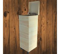 Woodeedoo 6 Tier Square Wooden Storage Tower With Lid And Wheels Pine Box Stack For Decorative Home Organisation 30 X 30 X 84 Cm