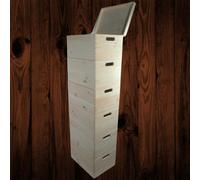 Woodeedoo 6 Tier Wooden Crate Set Lid Handles Deep Stackable Box Tower Pine Utility Garage Storage Column Unit 40 X 30 X 133 Cm