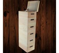 Woodeedoo 6 Tier Wooden Storage Crate Tower With Lid And Handles For Home Office Small Apartment Or Entryway 30 X 20 X 79.5 Cm