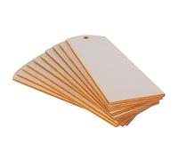 WooDeeDoo Blank Wooden Bookmarks | Pack of 10 | Wood Tags for Book with Holes | Plain Unpainted Craft DIY Shape Décor