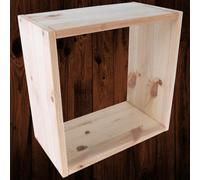 Woodeedoo Cube Wooden Floating Shelf Unfinished Pine Wall Mounted Display Storage Unit For Books Or Decoration 31.5 X 17 X 31.5 Cm