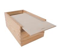 WooDeeDoo Decorative Wooden Sliding Lid Box | 24 x 15 x 11 cm | Gift Storage Keepsake Memory Trinket Case Holder | Unpainted & Untreated Wood for Craft DIY