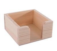 WooDeeDoo Desk Memo Pad | 1 Pc. | Square Wooden Note Dispenser Holder Stationery Storage Box | 11.2 x 11.2 x 5.5 cm | Plain Unpainted Pinewood