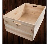 Woodeedoo Extra Large Deep Open Top Wooden Storage Box With Handles Stackable Design Toys Home Organisation Crate 59.5X39.5X23.5Cm
