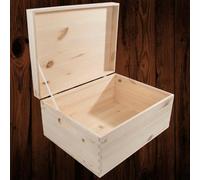 Woodeedoo Extra Large Pine Wood Box With Lid And Handles For Craft Storage Hobby Tools Memories Home Organisation 37 X 28 X 18 Cm