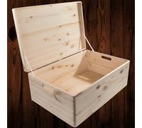 Woodeedoo Extra Large Pinewood Storage Box With Lid And Handles For Toys Keepsakes Home Office Craft Organisation 59.5X39.5X23.5Cm