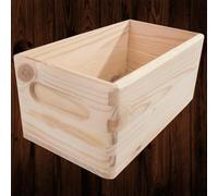 Woodeedoo Extra Small Open Top Wooden Storage Crate With Handles For Desk Shelf Gift Diy Craft Decoration 21.5 X 12 X 9.5 Cm