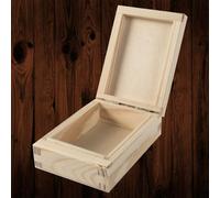Woodeedoo Extra Small Vertical Wooden Box With Hinged Lid For Trinkets Jewellery Gifts Or Crafts Plain Pine Storage 8 X 11 X 4 Cm