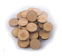 WooDeeDoo Extra Small Wooden Slices Log Tree Bark Ø 3-4 cm | Pack of 20 | Unfinished Round Blank Pieces Art & Crafts Discs Circles DIY Decoration