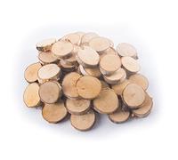 WooDeeDoo Extra Small Wooden Slices Log Tree Bark Ø 3-4 cm | Pack of 50 | Unfinished Round Blank Pieces Art & Crafts Discs Circles DIY Decoration