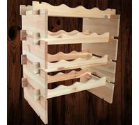 Woodeedoo Freestanding 4 Tier Wooden Wine Rack For 16 Bottles Natural Pine Floor Standing Bar Cellar Storage 50 X 32 X 66 Cm