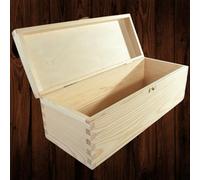 Woodeedoo Large Oblong Wooden Box Prosecco Bottle Holder Storage Case For Gifts Keepsakes Display Craft Lid & Clasp 37X14X12.5Cm